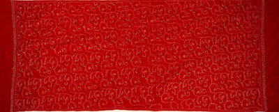 Gulnaar-e-Lal: Red Sozni Hand-Embroidered Scarf