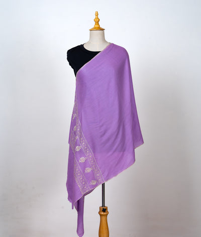 Noor-e-Banafsha: Lilac Sozni Hand-Embroidered Scarf