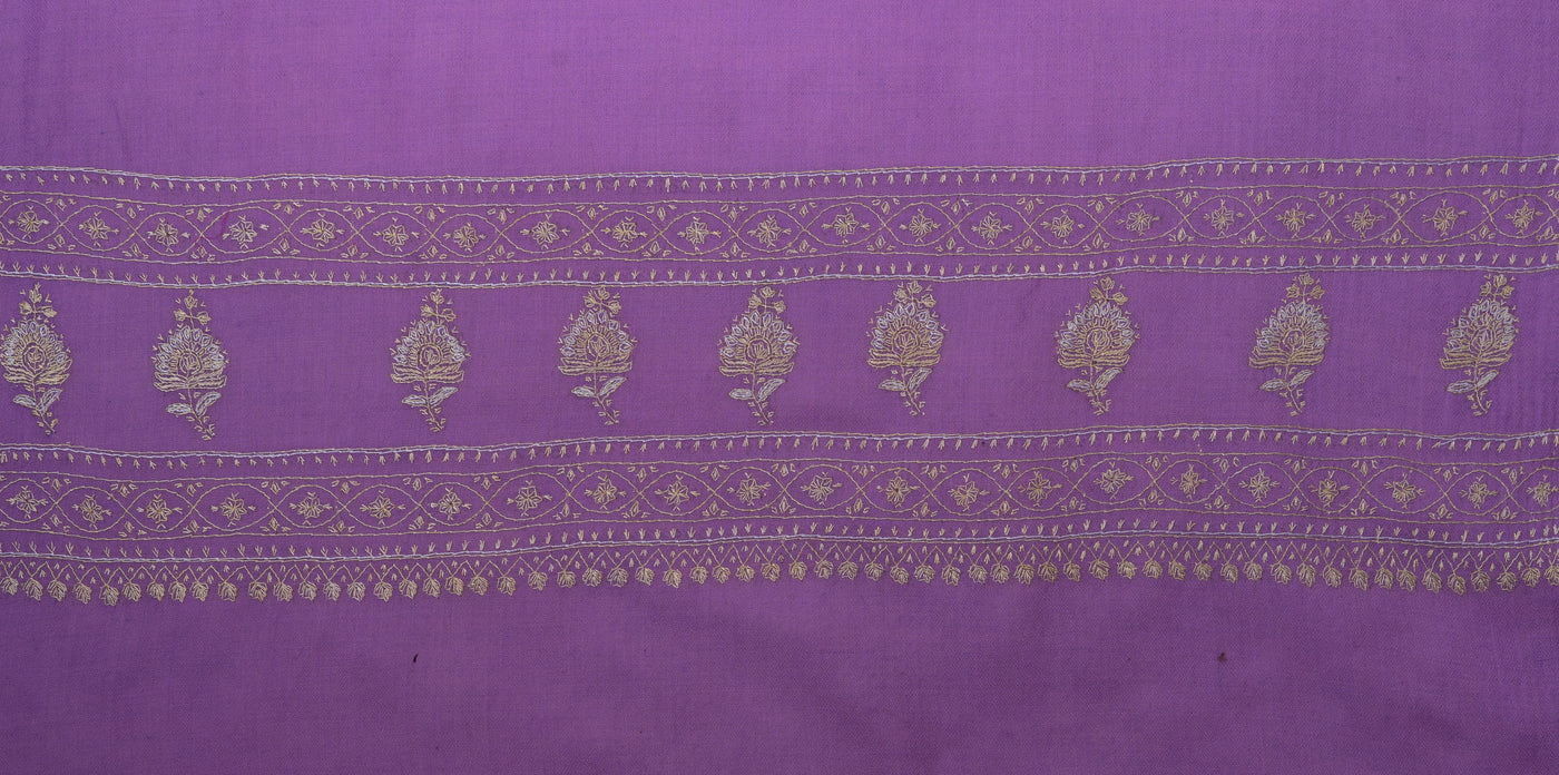 Noor-e-Banafsha: Lilac Sozni Hand-Embroidered Scarf