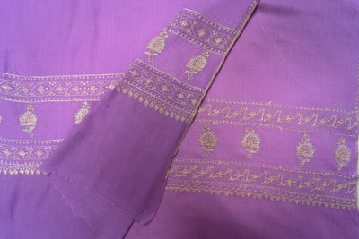 Noor-e-Banafsha: Lilac Sozni Hand-Embroidered Scarf