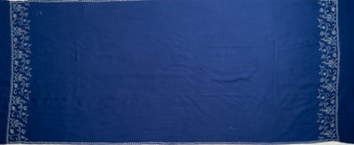 Neel-Khumar: Royal Blue Sozni Hand-Embroidered Scarf