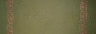 Naaz-e-Zaitoon: Olive Green Sozni Hand-Embroidered Scarf