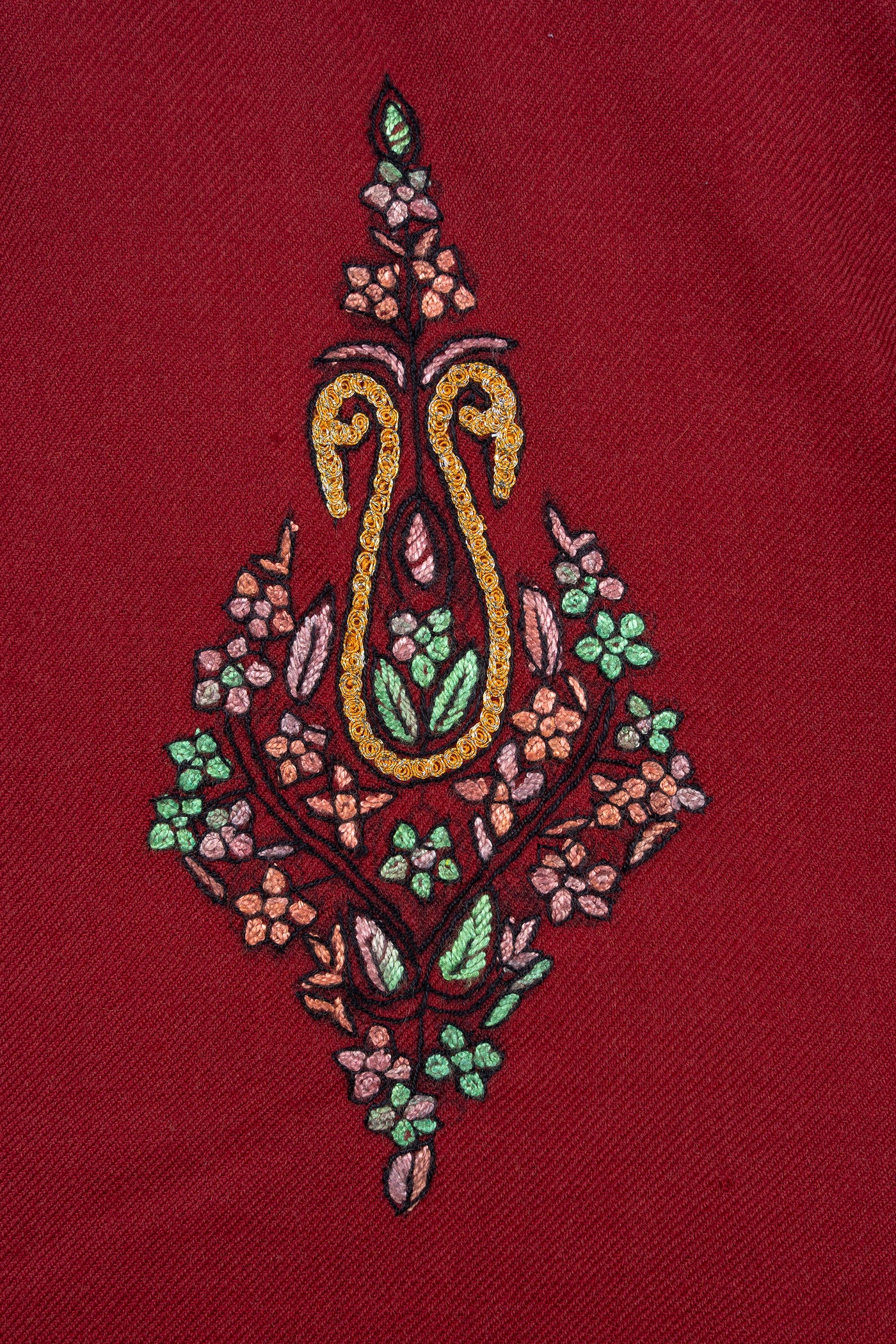 Deep Crimson Sozni Hand Embroidered Suit
