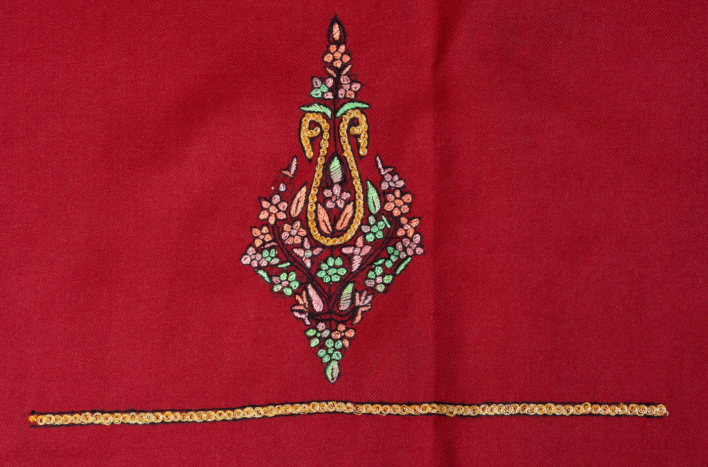 Deep Crimson Sozni Hand Embroidered Suit