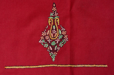 Deep Crimson Sozni Hand Embroidered Suit