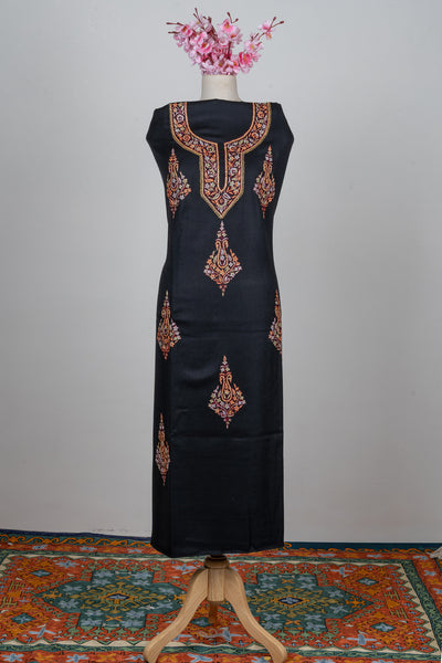 Midnight Black Sozni Hand Embroidered Suit