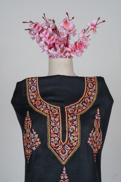 Midnight Black Sozni Hand Embroidered Suit