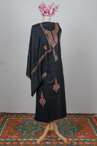 Midnight Black Sozni Hand Embroidered Suit