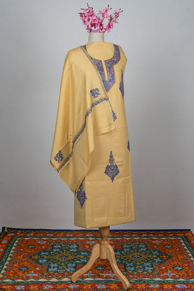 Golden Glow Sozni Hand Embroidered Suit