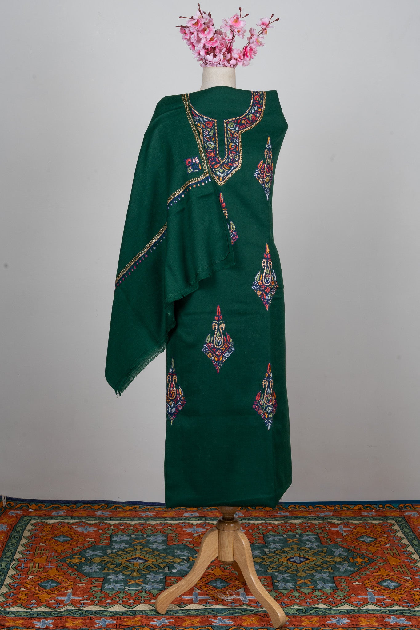 Emerald Grace Sozni Hand Embroidered Suit