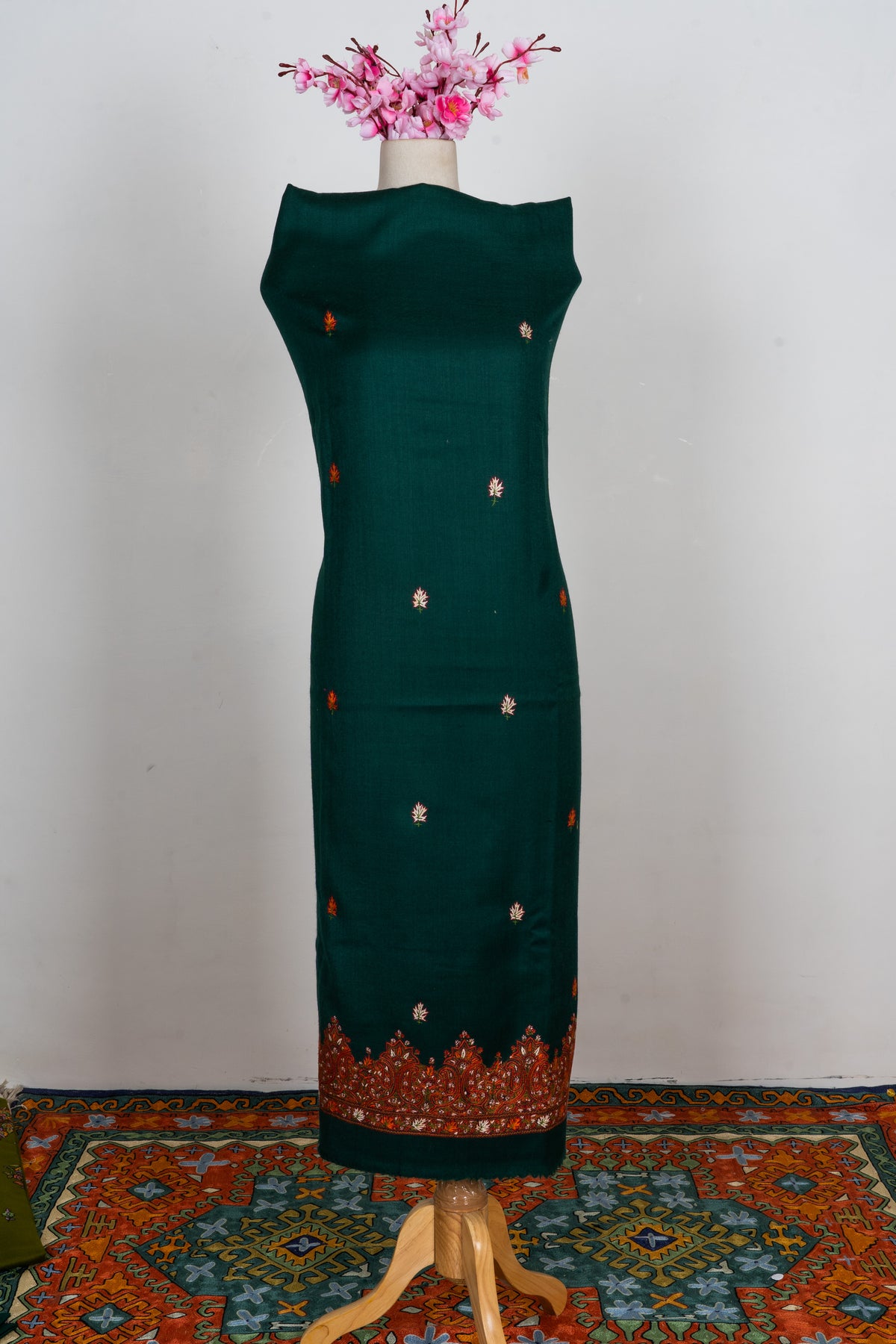 Emerald Grove Sozni Embroidered Suit in Wool Blend