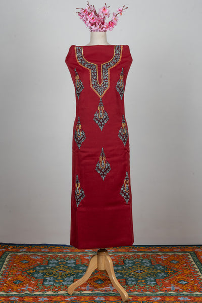 Maroon Royal Sozni Hand Embroidered Suit
