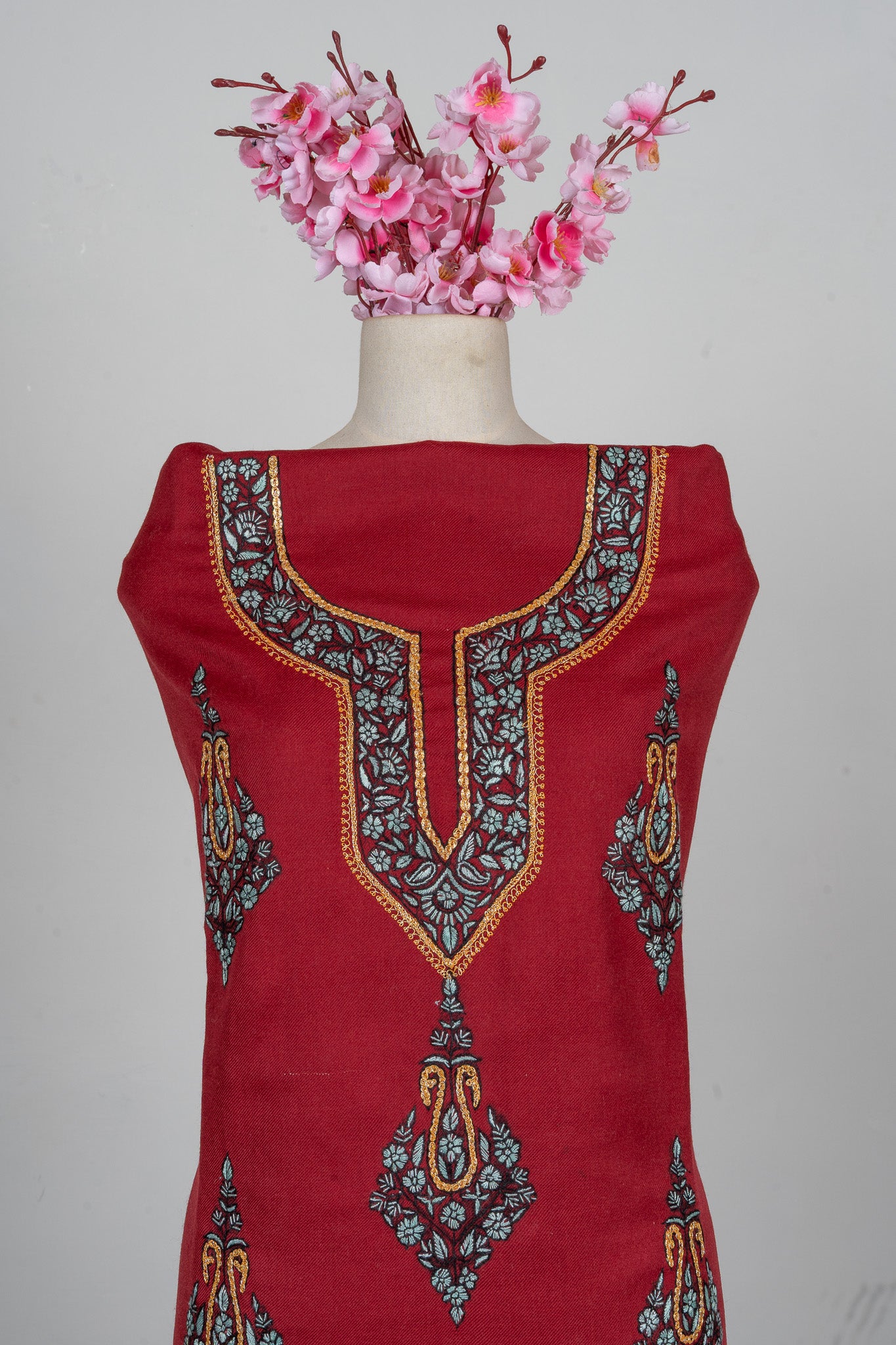 Maroon Royal Sozni Hand Embroidered Suit