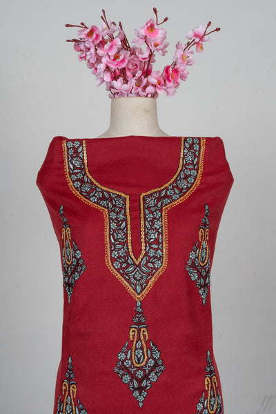 Maroon Royal Sozni Hand Embroidered Suit