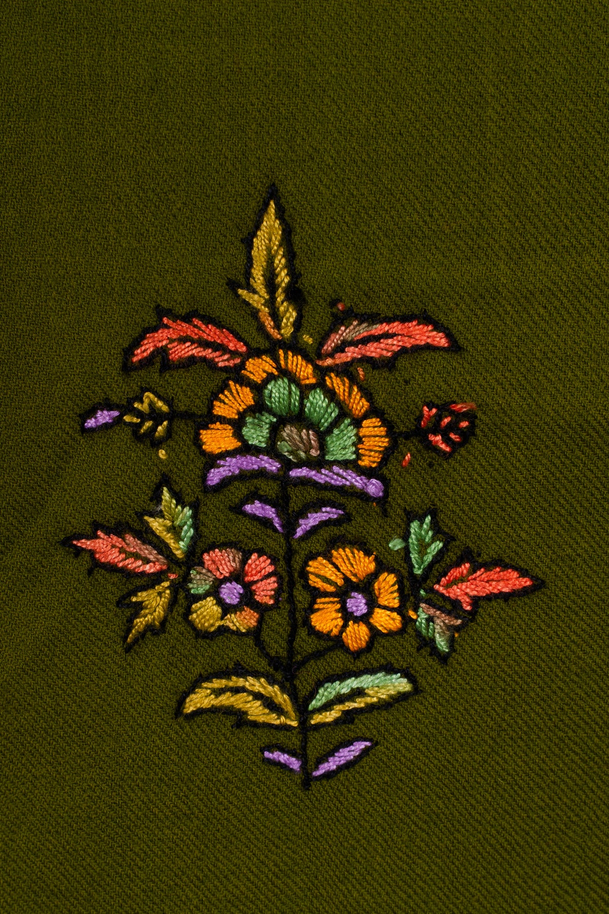 Verdant Bloom Sozni Embroidered Suit in Wool Blend