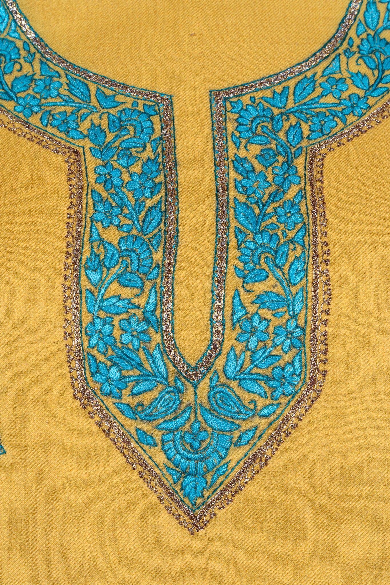 Saffron Bloom Sozni Hand Embroidered Suit