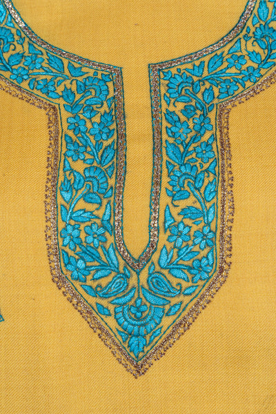 Saffron Bloom Sozni Hand Embroidered Suit