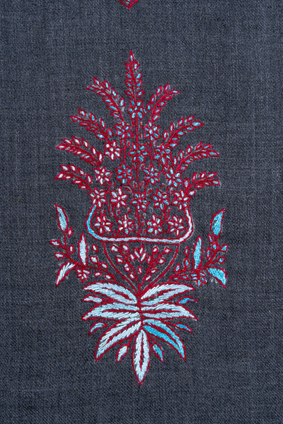 Charcoal Majesty Sozni Hand Embroidered Suit