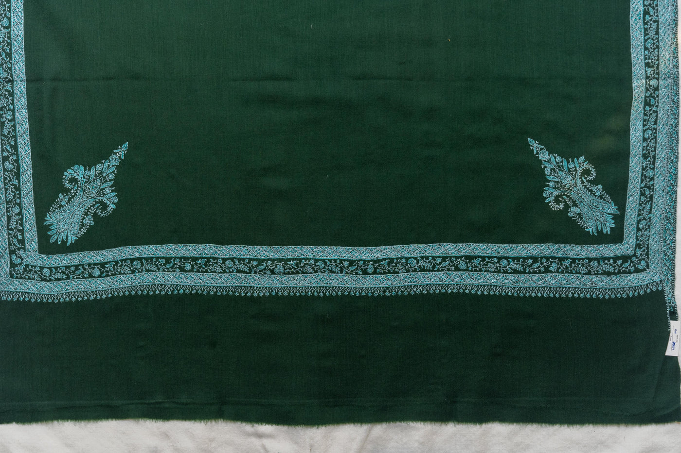 Forest Majesty - Hand-Embroidered Sozni Merino Wool Shawl