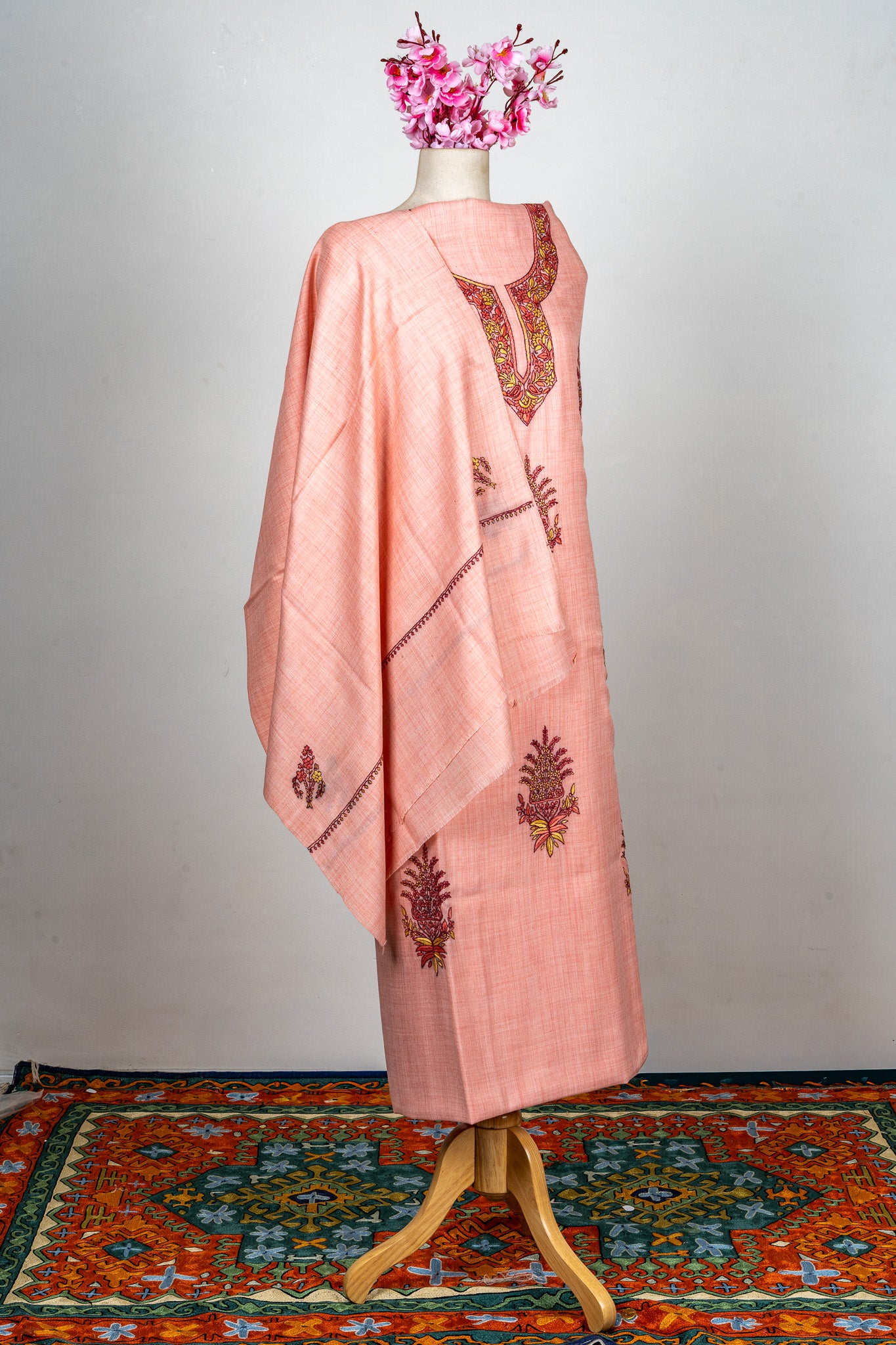 Blush Petal Sozni Hand Embroidered Suit