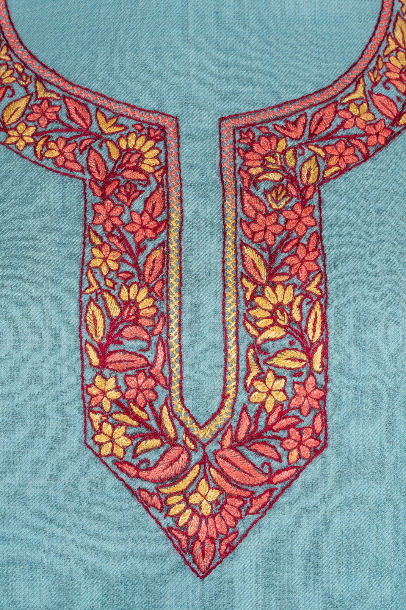 Aqua Serenity Sozni Hand Embroidered Suit