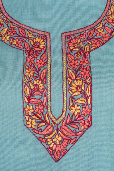 Aqua Serenity Sozni Hand Embroidered Suit