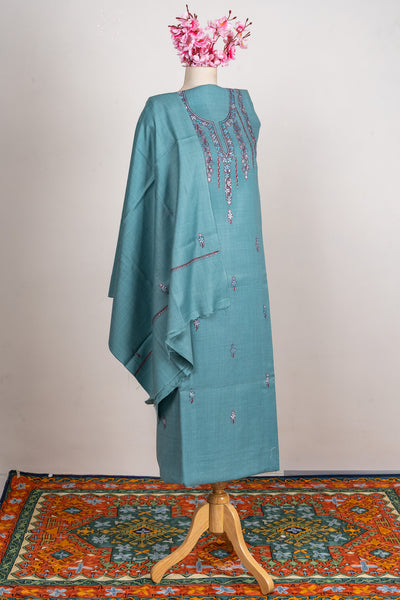Mist Blue Sozni Hand Embroidered Suit