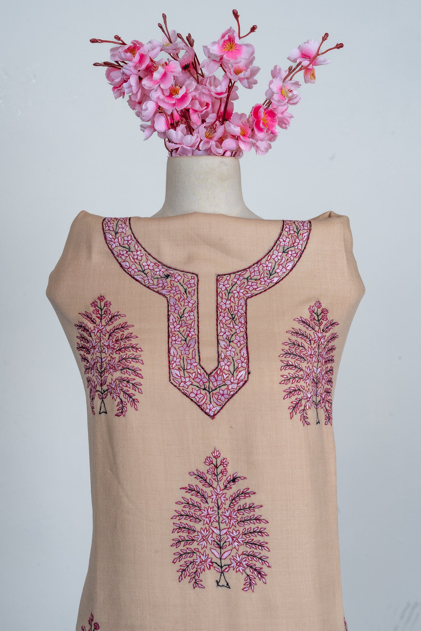 Desert Rose Sozni Hand Embroidered Suit