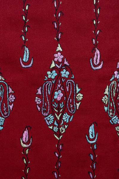Crimson Bloom Sozni Hand Embroidered Suit