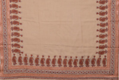 Sunkissed Elegance Merino Wool Shawl with Intricate Hand Tilla & Sozni Embroidery