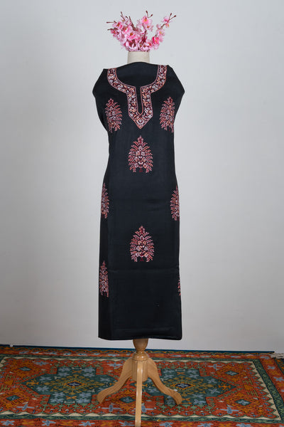 Midnight Blossom Sozni Hand Embroidered Suit