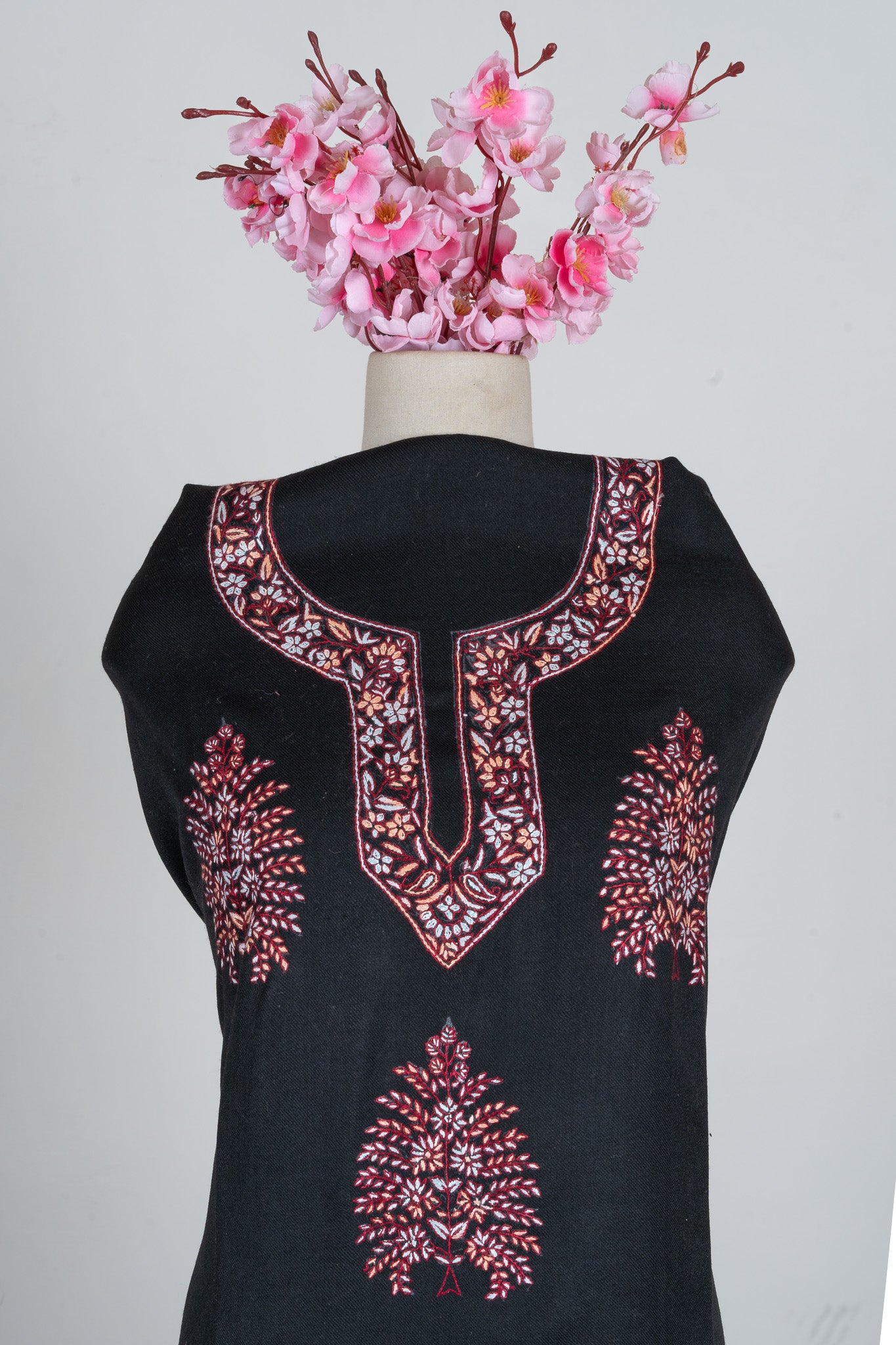 Midnight Blossom Sozni Hand Embroidered Suit