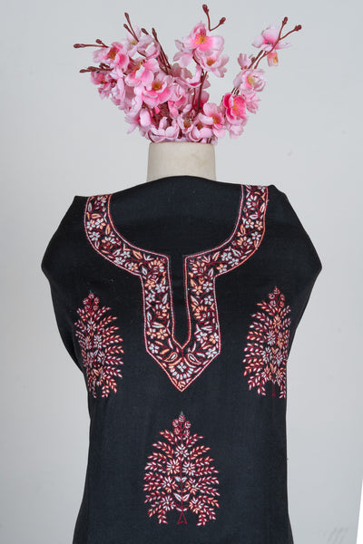 Midnight Blossom Sozni Hand Embroidered Suit