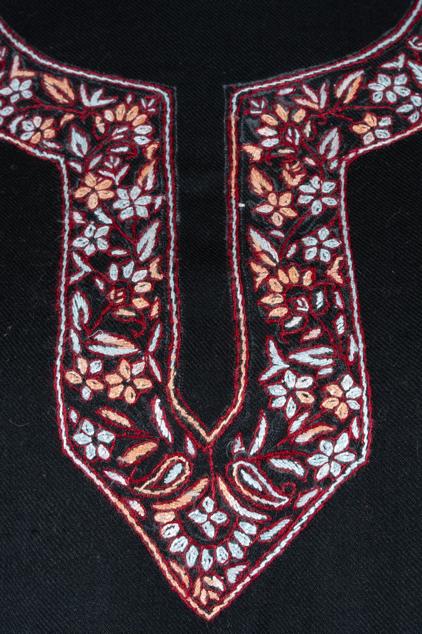 Midnight Blossom Sozni Hand Embroidered Suit