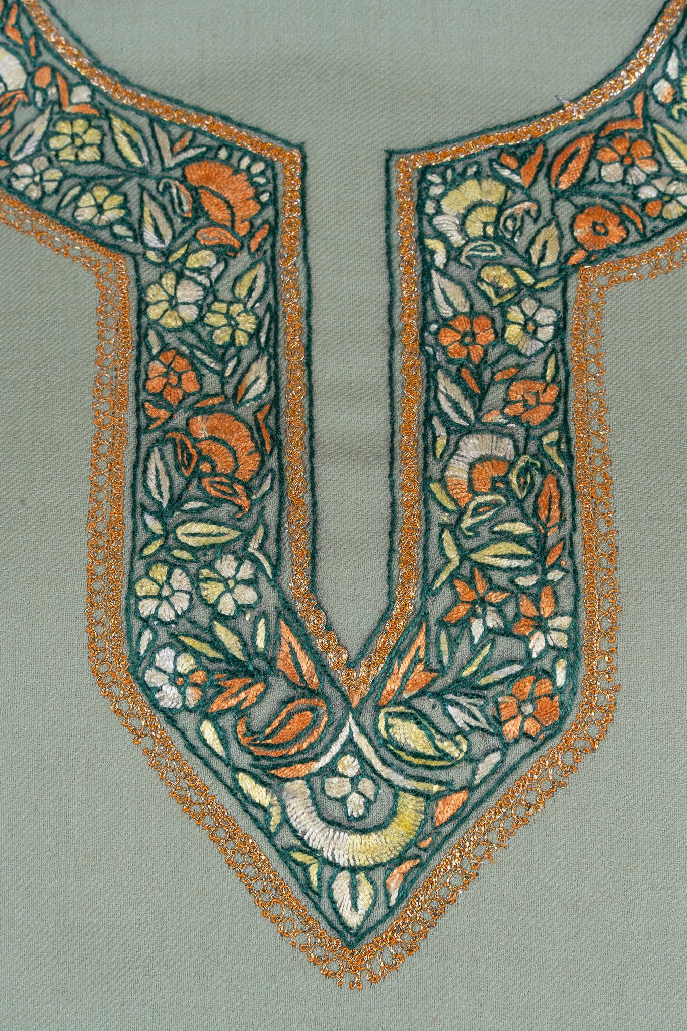 Sage Whisper Sozni Hand Embroidered Suit