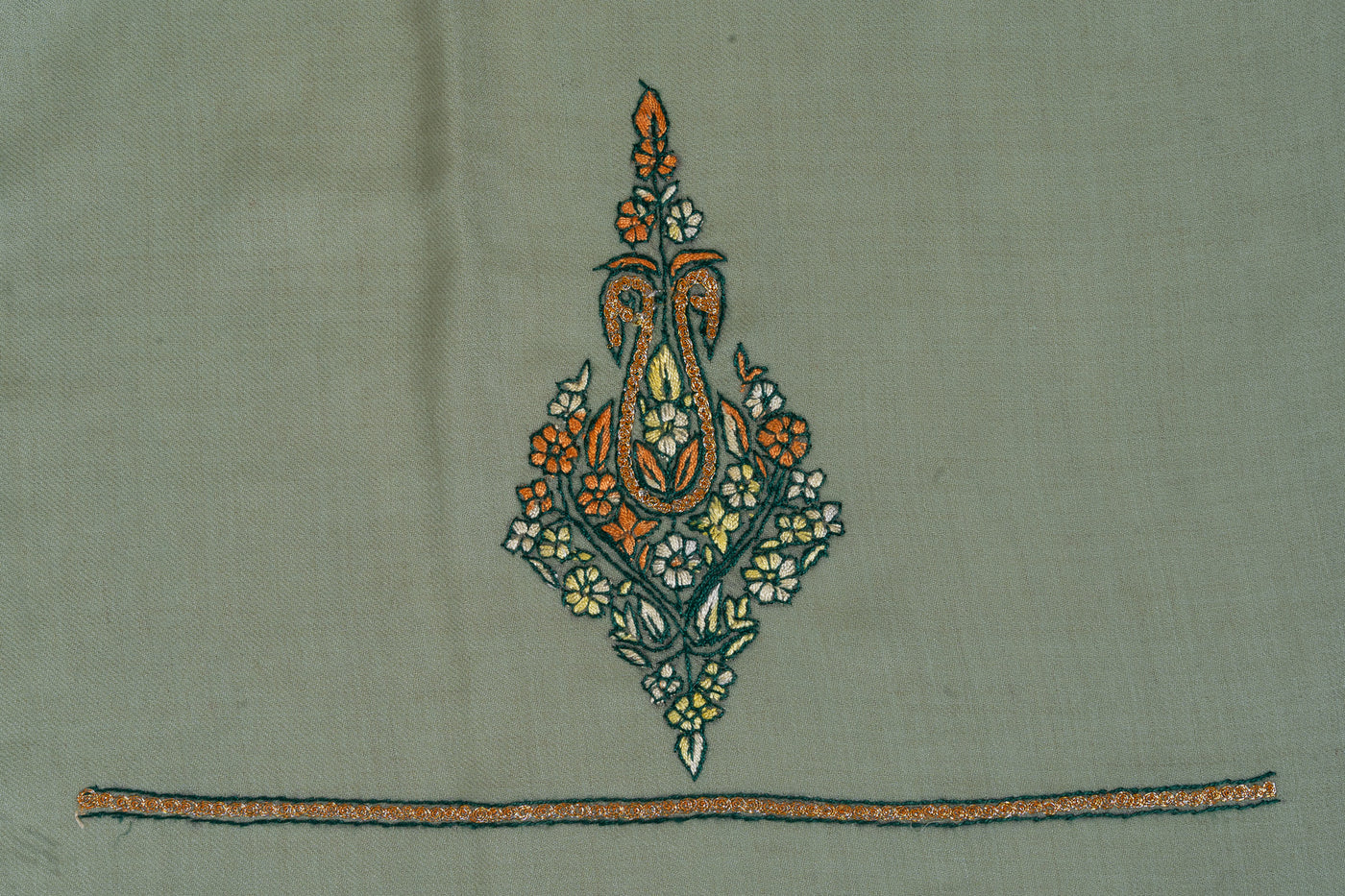 Sage Whisper Sozni Hand Embroidered Suit