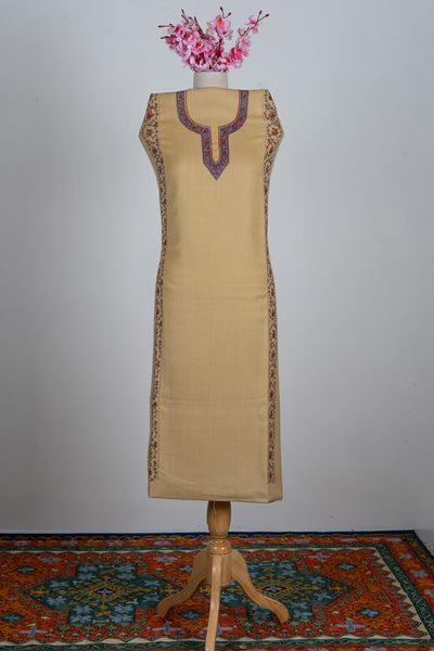 Honey Gold Sozni Hand Embroidered Suit