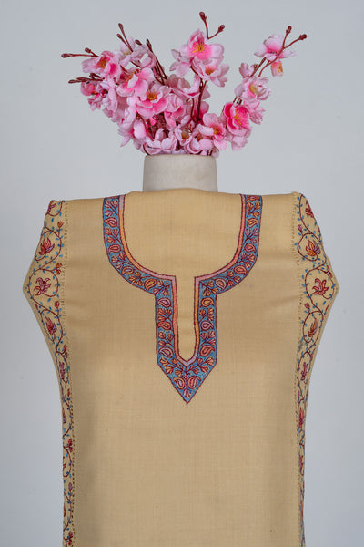 Honey Gold Sozni Hand Embroidered Suit