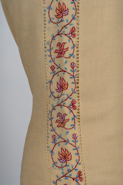Honey Gold Sozni Hand Embroidered Suit