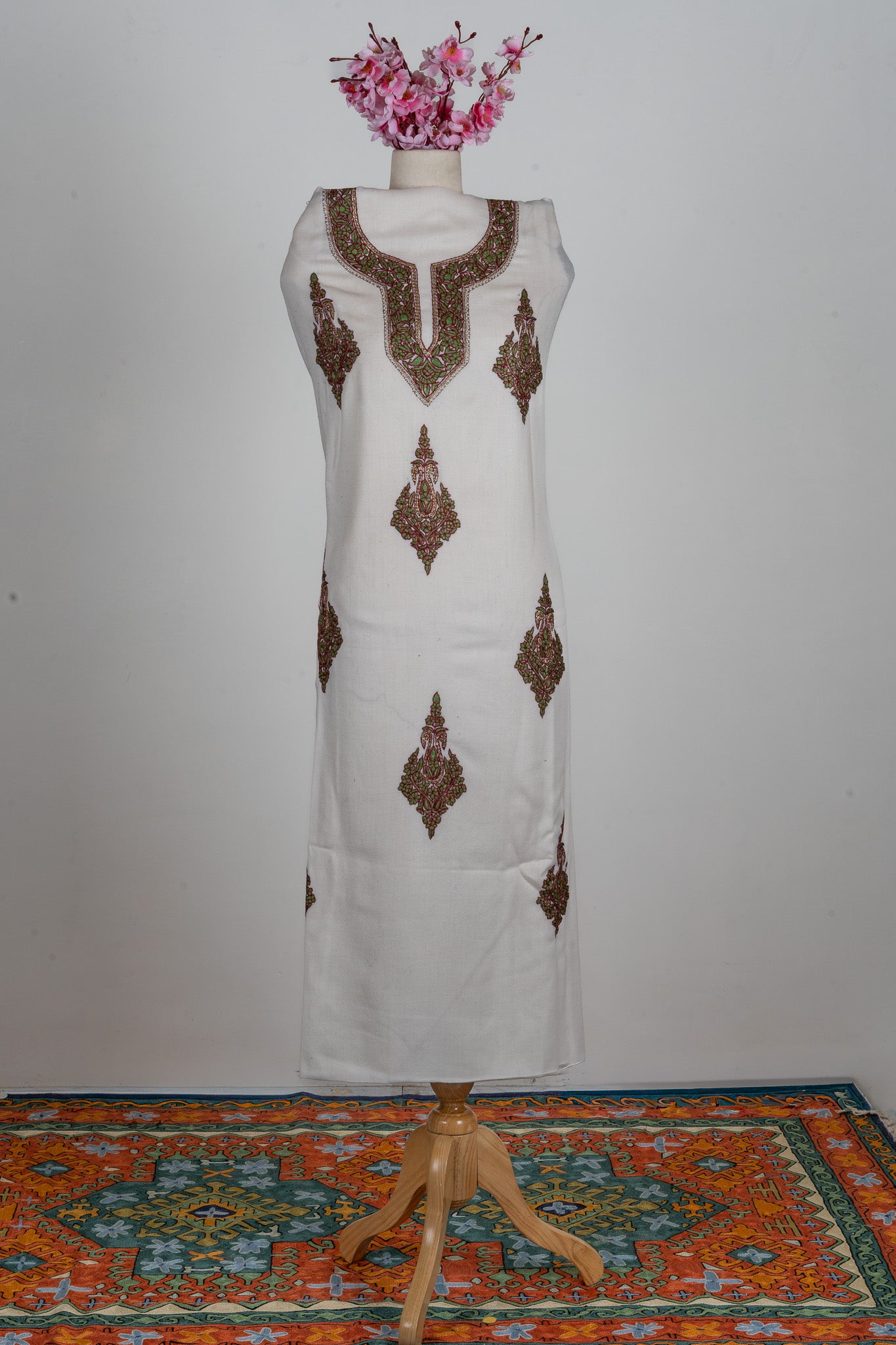Ivory Charm Sozni Hand Embroidered Suit