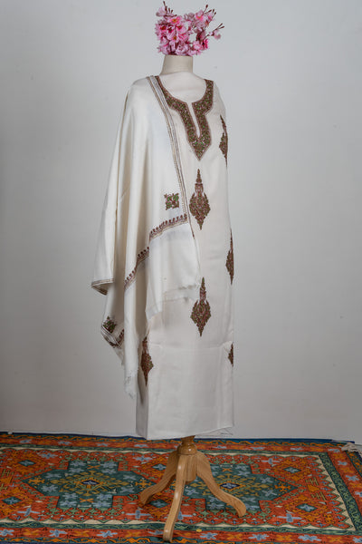 Ivory Charm Sozni Hand Embroidered Suit