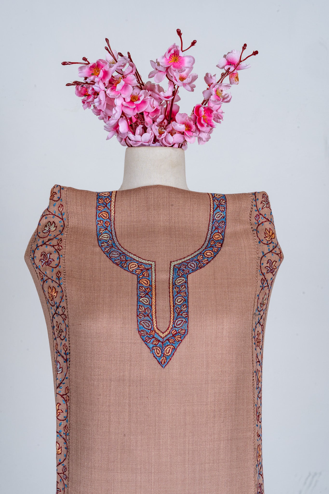 Cocoa Charm Sozni Hand Embroidered Suit