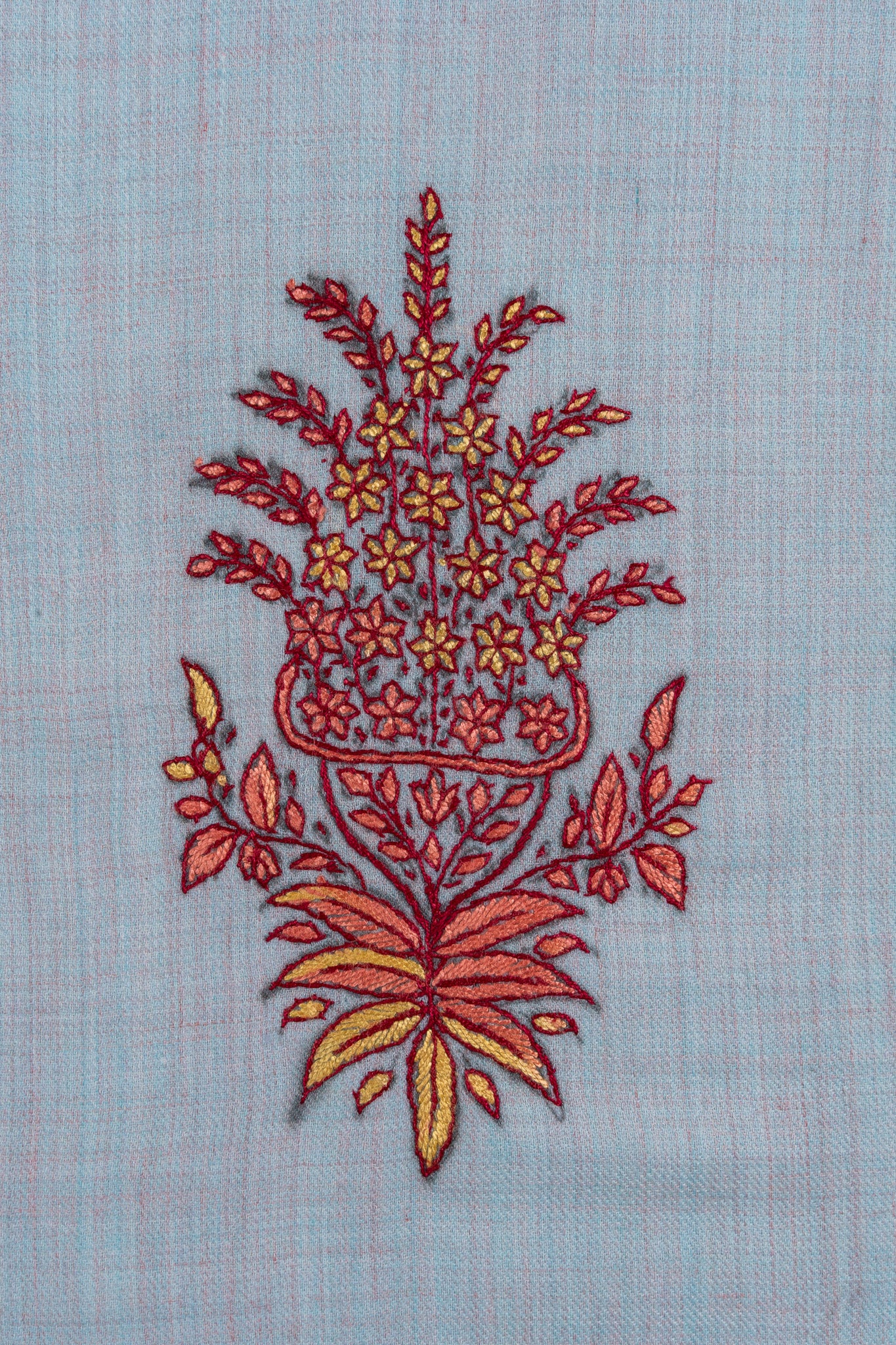 Frosted Sky Sozni Hand Embroidered Suit