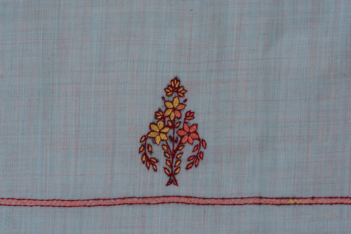 Frosted Sky Sozni Hand Embroidered Suit