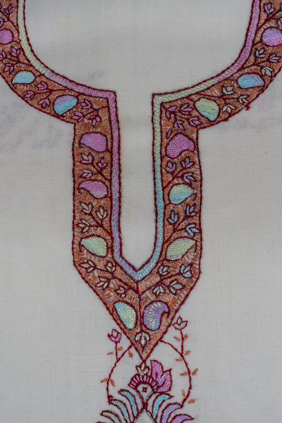 Snow Blossom Sozni Hand Embroidered Suit