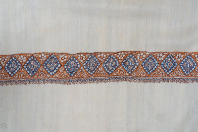 Ivory Rust — Pure Pashmina Sozni Hand-Embroidered Turma