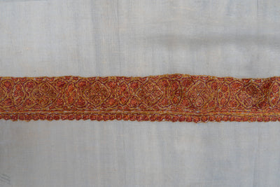 Amber Glow Rumal — Pure Pashmina Sozni Hand Embroidered
