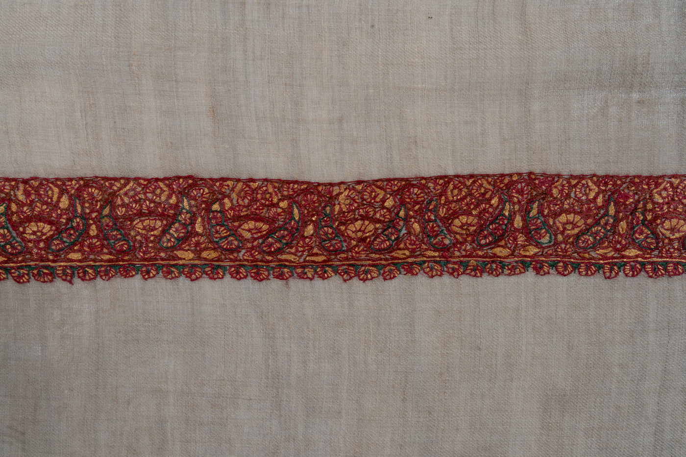 Tawny Ember Rumal — Pure Pashmina Sozni Hand Embroidered
