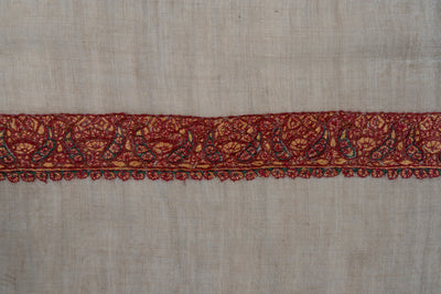 Tawny Ember Rumal — Pure Pashmina Sozni Hand Embroidered