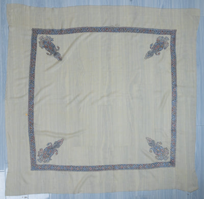 Azure Grace Rumal — Pure Pashmina Sozni Hand Embroidered